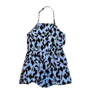 Pagliaccetto corto SHEIN nero e blu stampa animalier cinturino nuovo senza etichette taglia 11/12 giovani - Foto 1 di 10