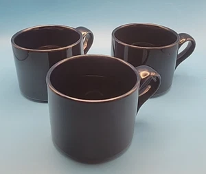 3 Dansk Bistro Bisserup Blue Flat Cup Mug Stackable Dark Cobalt Blue 2.75" - Picture 1 of 8