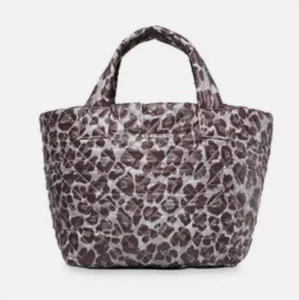 MZ WALLACE Small Metro Tote Gray Black Leopard Print Bag~New w/tags - Picture 1 of 14