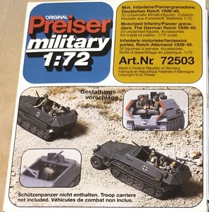 Preiser Military 1/72 Nº 72503 Mot. Infantería/Panzergrenadiere 1939-1945 - Imagen 1 de 2