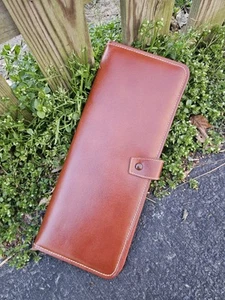 Vintage Genuine Cowhide Leather Mens Tie And Accessory Travel Organizer - Picture 1 of 8