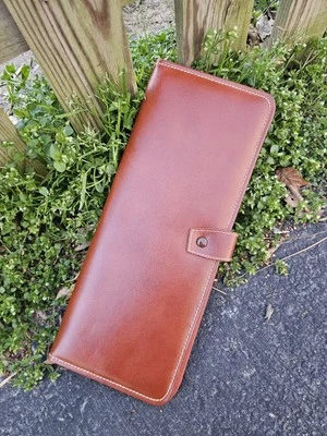 Винтажный мужской галстук из натуральной воловьей кожи и аксессуар органайзер для путешествий - Изображение 1 из 4