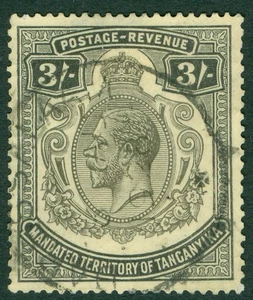 SG 104 Tanganyika 1927-31. 3/- black. Fine used CAT £140 - Picture 1 of 1