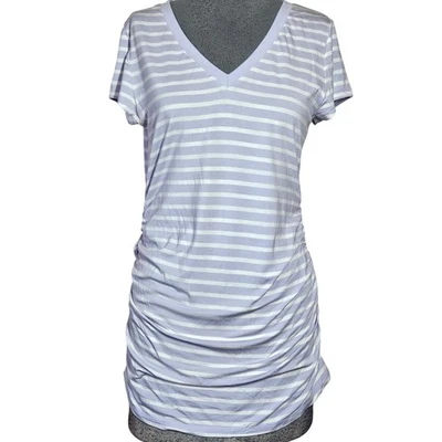 Blusa maternidade listrada manga curta tamanho médio  - Imagem 1 de 4