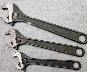 3pc. Crescent Adjustable Wrench 12in 10in 8in Wrenches USA Made 43 47 E - Foto 1 di 16