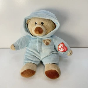 Ty Pluffies BABY BEAR AZUL 10" Oso Tostado Peluche en Pijama Suave Peluche Etiqueta - Imagen 1 de 8