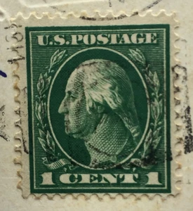 Postkarte 1914, geprägt "Thanksgiving Day" schöne 1 Cent grüne Washington Briefmarke - Bild 1 von 11
