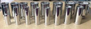 NOS VINTAGE WRIGHT TOOL 1/2” Dr SAE DEEP 16pc SOCKET SET 3/8” To 1-1/2” No 7/8” - Picture 1 of 23
