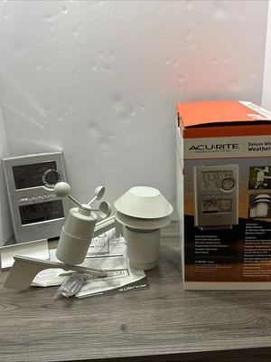 NEW in OPEN BOX ACU-RITE DELUXE WIRELESS WEATHER STATION with WIND SENSOR 00595 - Image 1 of 4