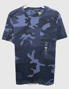 Polo Ralph Lauren Mens Camouflage Crewneck Pocket T-Shirt In Blue SZ. Small NWT - Picture 1 of 6