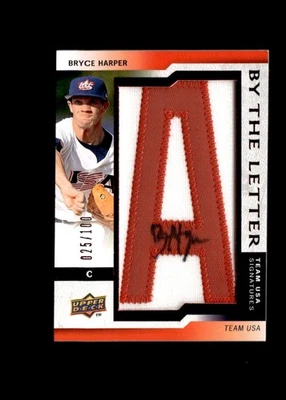 Bryce Harper 2009 Upper Deck By The Letter "A" Auto Patch #25/100 - Image 1 of 2
