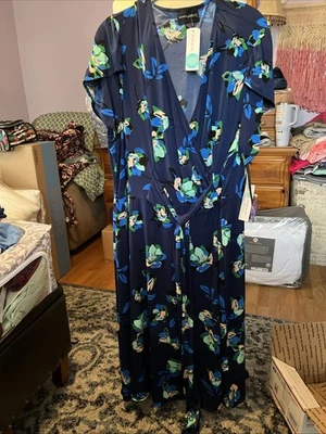 Vestido tejido envolvente sintético Donna Morgan Rayla 22W - nunca usado con etiquetas Foto 1 de 4