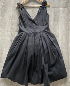 KITTEN D'AMOUR Black Size 16 Full Bow Fit And Flare Dress Pinup Retro - Picture 1 of 12