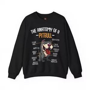 Felpa regalo Anatomy Pitbull Funny Pitbull Pet Lovers Dogdad Dogma - Foto 1 di 33