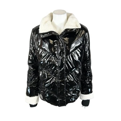 G.I.L.I. Women's Sherpa Lined Puffer Jacket Solid Noir Black Small Size - Image 1 of 2