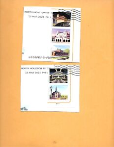 NEW 2023 RAILROAD STATION IMPERF SET OF FIVE USED ON PAPER NO DIE CUTS