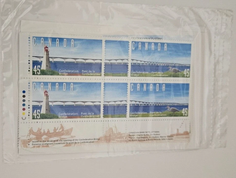 Canada 1997 Confederation Bridge #1646a Inscription Corner Blocks  - Image 1 of 1