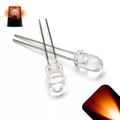 LIGHTHOUSE LEDS 10 x LED 5mm Orange Amber Fast Flashing Blinking Strobe Ultra Bright LEDs 2Hz