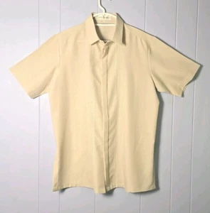 Barong Tagalog Filipino Shirt Mens Large Organza Hand Embroidered Short Sleeve  - Picture 1 of 11