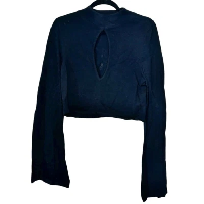 Suéter MissGuided Mock Neck manga longa buraco na fechadura recorte preto tamanho 10 - Imagem 1 de 4