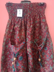 Ladies Soft Cosy Pants Elastic Waist Fit 8 10 12 14 Gypsy Hippy Boho - Picture 1 of 3