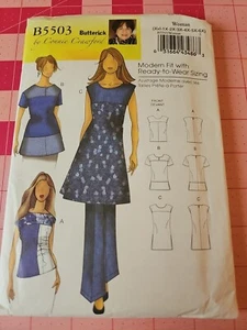 Blusa modello Butterick B5503 blocco colori taglie XXL 1X 2X 3X 4X 5X 6X non tagliata - Foto 1 di 2