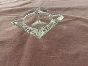 Aschenbecher Glas Klarglas quadratisch 4 Ablagen Vintage - Bild 1 von 4
