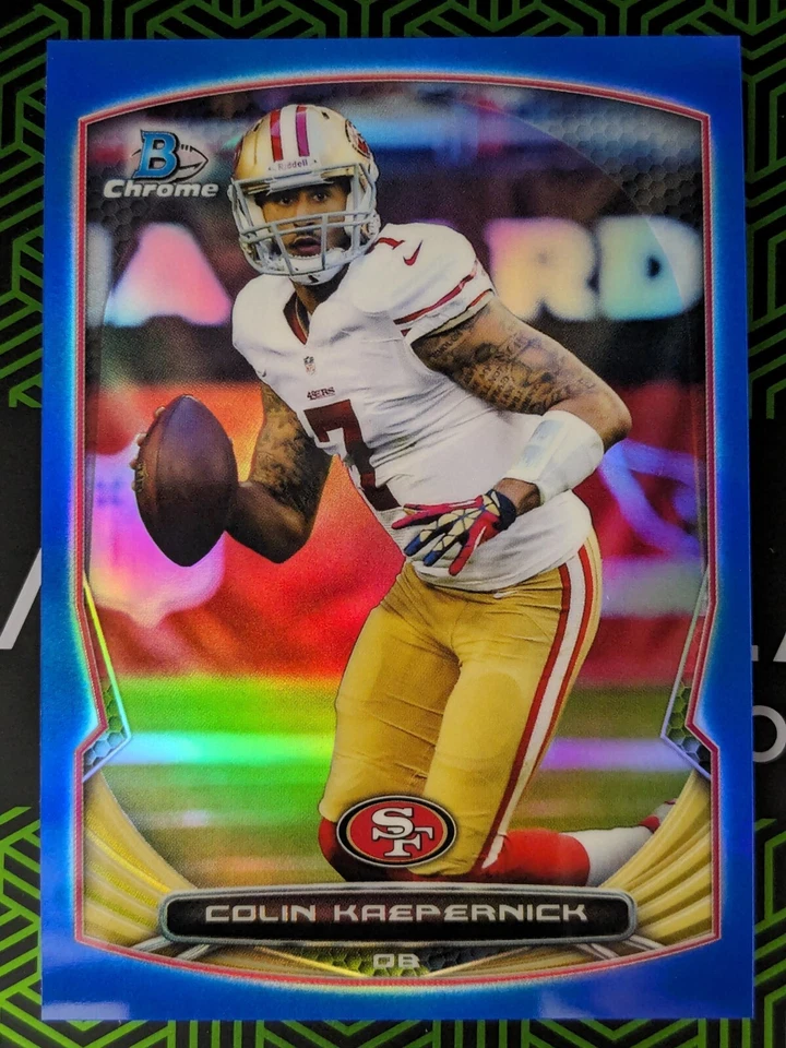 Colin Kaepernick 2014 Bowman Chrome Football Blue Refractor 162/199 S.F. 49ers - Image 1 of 2