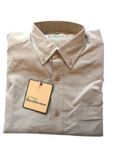 Ben Sherman shirt long sleeve plain button down collar beige boys' sizes M | L - Picture 1 of 4