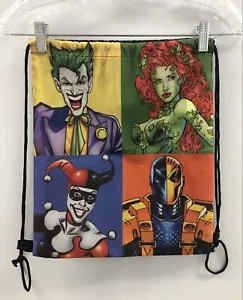 DC Villains Suicide Squad Harley Quinn Poison Ivy Joker Drawstring Backpack Bag - Picture 1 of 5
