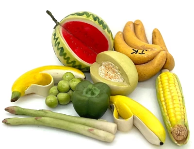 Lote de frutas verduras miniatura casa de muñecas artesanal vintage 1:12 leer Foto 1 de 4