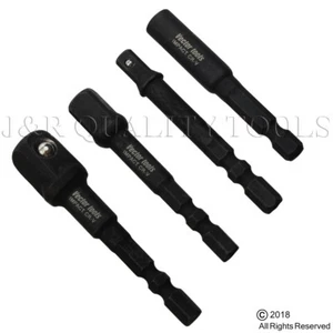4pc 1/4" 3/8" 1/2" Drive Cr-V Impact Socket Adapters & Magnetic Bit Holder Set - Picture 1 of 1