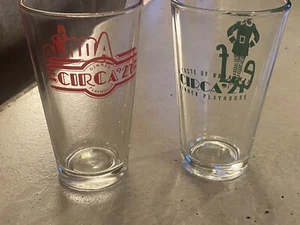 (2) Circa 21 Theater Playhouse ELF ANNIE Souvenir Glasses Rock Island - Picture 1 of 3