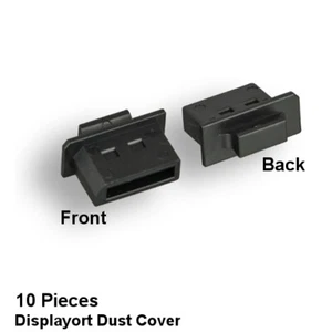 10 Pieces of DisplayPort Dust Cover Port Saver with Handle Black Color Plastic - Picture 1 of 1