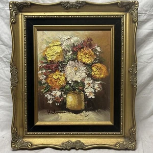 Vintage Robert Helman Floral Flower In A Vase Oil Painting - Picture 1 of 10