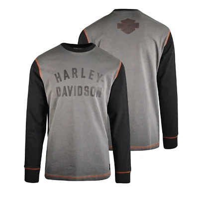 Harley-Davidson Men's T-Shirt Block Letters Graphic Long Sleeve (S65) - Image 1 of 4