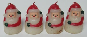 4er Set 50er - 60er Jahre Vintage Weihnachtsmann Figur Weihnachtskerzen Japan - Bild 1 von 5