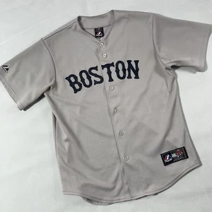Boston Red Sox Jersey Mens Medium Gray MLB Baseball Shirt Majestic Polyester - Picture 1 of 12