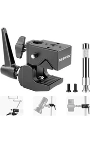 NEEWER 5/8''Stud Spring Lock Super Clamp&2.4''Jaw Grip Crab Pole Clamp - Picture 1 of 12