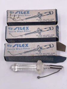 Vintage Menge 3 Silex LOX-In Glas Filterstab Kaffeemaschine Kaffeekanne mit Feder in Box - Bild 1 von 9