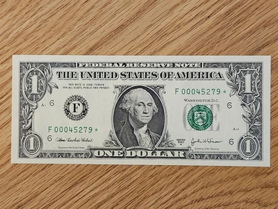 2003 A $1 "STAR NOTE" ATLANTA DISTRICT UNC/GEM F00045279* 000 START  3 OF 4 Cons - Image 1 of 4