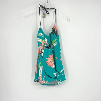 Terno de banho Trina Turk feminino 14 azul floral havaiano tropical halter Tankini - Imagem 1 de 4