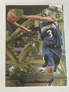 1996-97 Fleer Metal Stephon Marbury #9 Cyber-Metal Minnesota Timberwolves - Foto 1 di 2