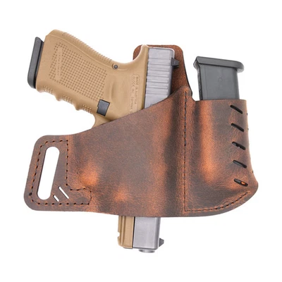 Versacarry OS-Commander Brown Leather RH OWB Holster w/ Magazine Pouch Size 2 - Image 1 of 2