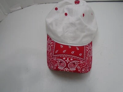DECKY Blanco Ajustable Espalda Gorra Sombrero Rojo Paisley Bandana  Foto 1 de 4