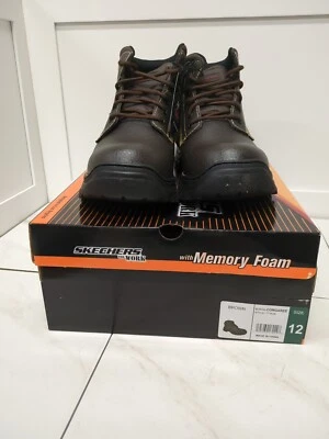 Botas Skechers Para Hombre Talla 12 Trabajo Burgin Congaree Punta Suave Espuma con Memoria - ¡Marrón! Foto 1 de 4