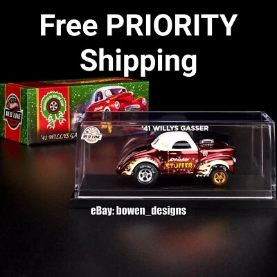 Mattel Creations Hot Wheels RLC Exclusive ’41 Willys Gasser Holiday Car Xmas Rod - Image 1 of 2