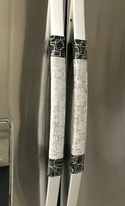 Refrigerator Oven Door Padded Appliance Handle Covers Silver Charcoal Set of 3 - Picture 1 of 6