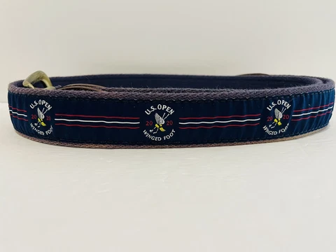 YRI  U.S. Open Winged Foot Belt, Size 40, Made In USA, Navy Blue Cover