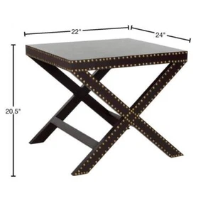 SAFAVIEH End Table 20.5" H X 22" W, Rectangle Wood Frame Material, Dark Gray - Picture 1 of 5